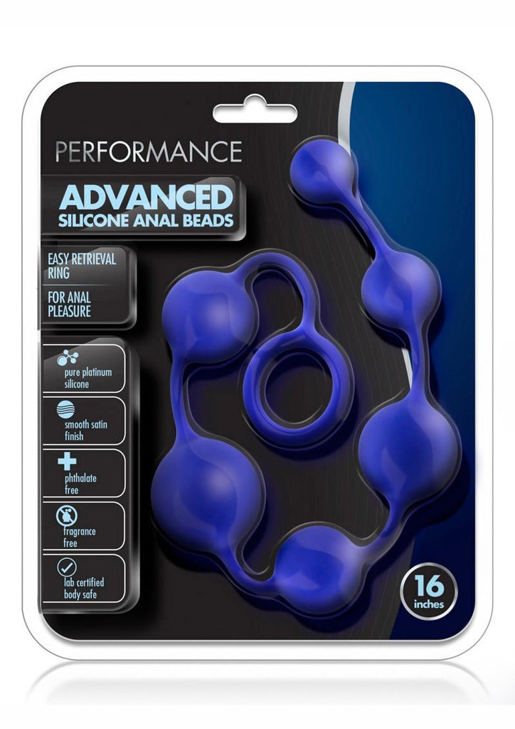 Performance Silicone Advanced Anal Beads - Blue/Indigo