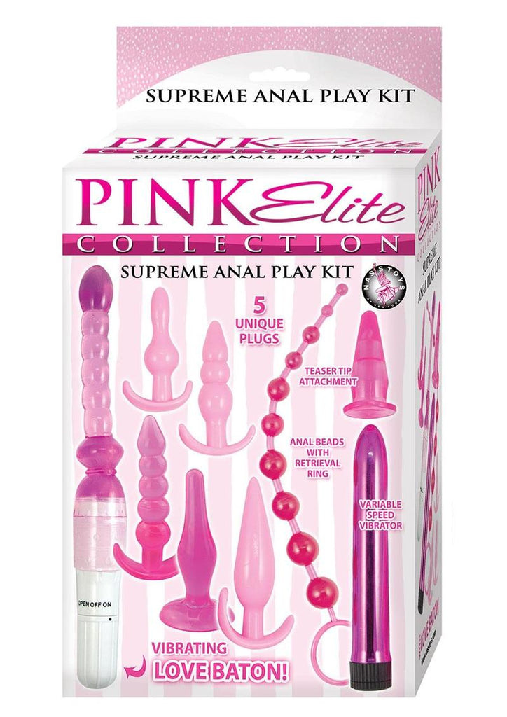 Pink Elite Collection Vibrating Supreme Anal Play Kit