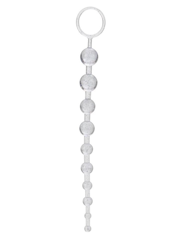 Platinum X 10 Anal Beads - Silver/White