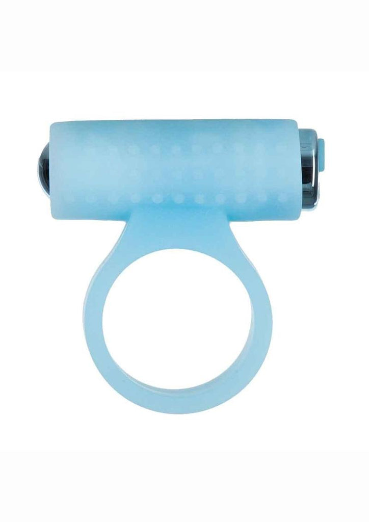 Powerbullet Cosmic Ring Rechargeable Silicone Vibrating Cock Ring - Glow In - Blue/Dark Blue/Glow In The Dark