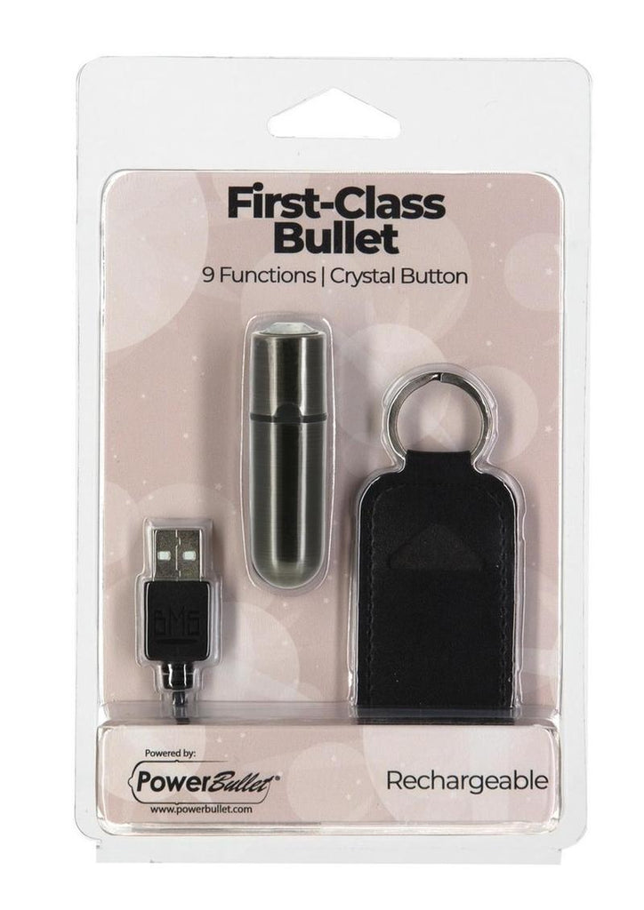 Powerbullet First Class Rechargeable Mini Bullet - Crystal/Gun Metal/Metal