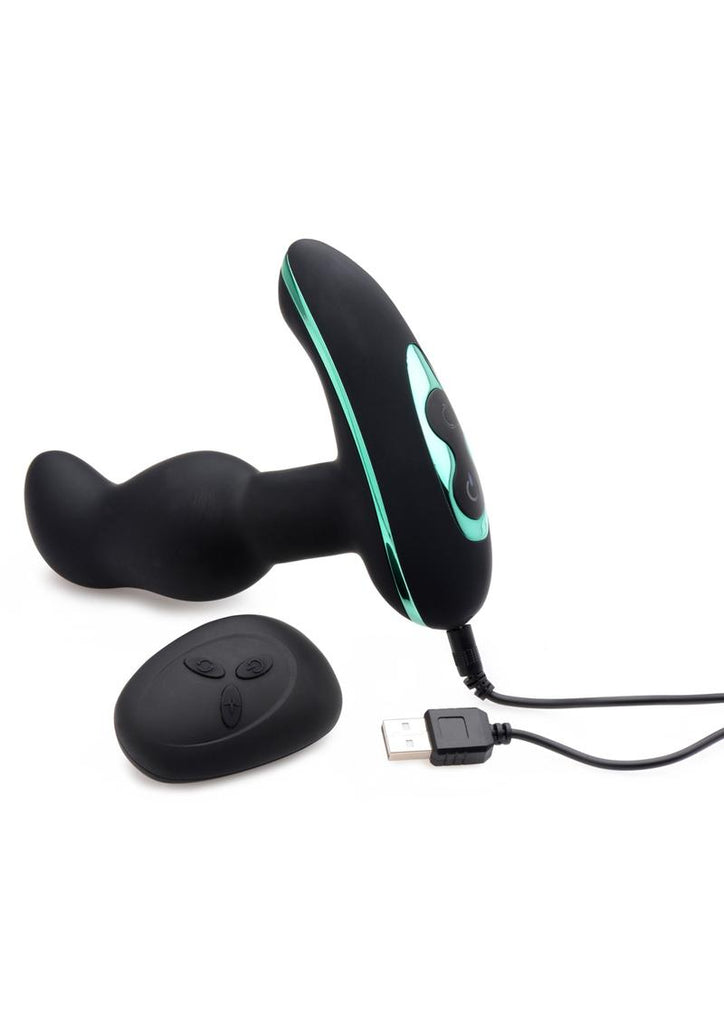 Prostatic Play Rimsation Rechargeable Silicone Prostate Vibe with Rotating Beads - Black