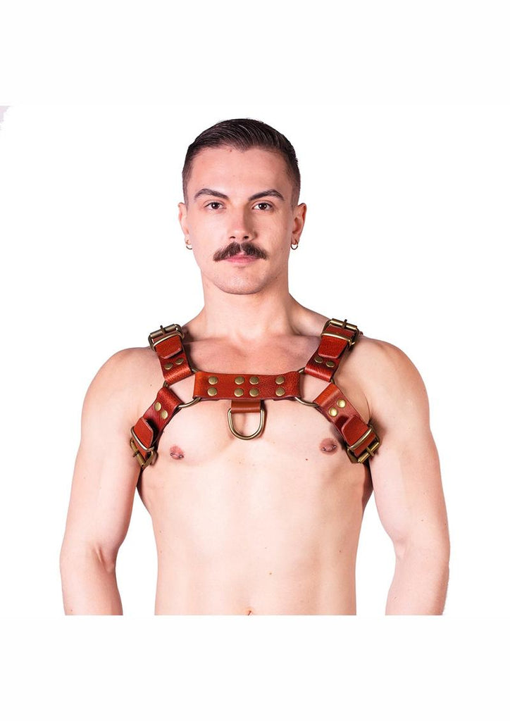 Prowler Red Butch Harness - Large - Brown/Brass - Brown - Large