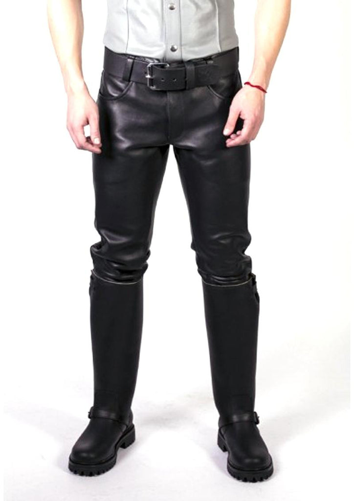 Prowler Red Leather Jeans - Black - 30in