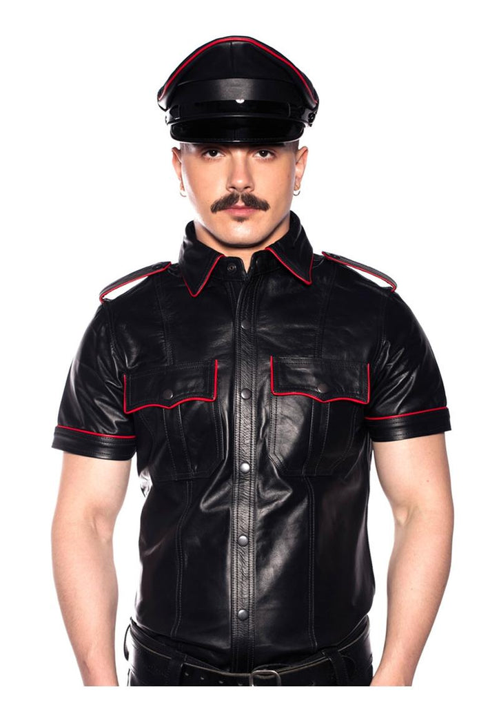 Prowler Red Police Shirt Piped - Black/Red - Large