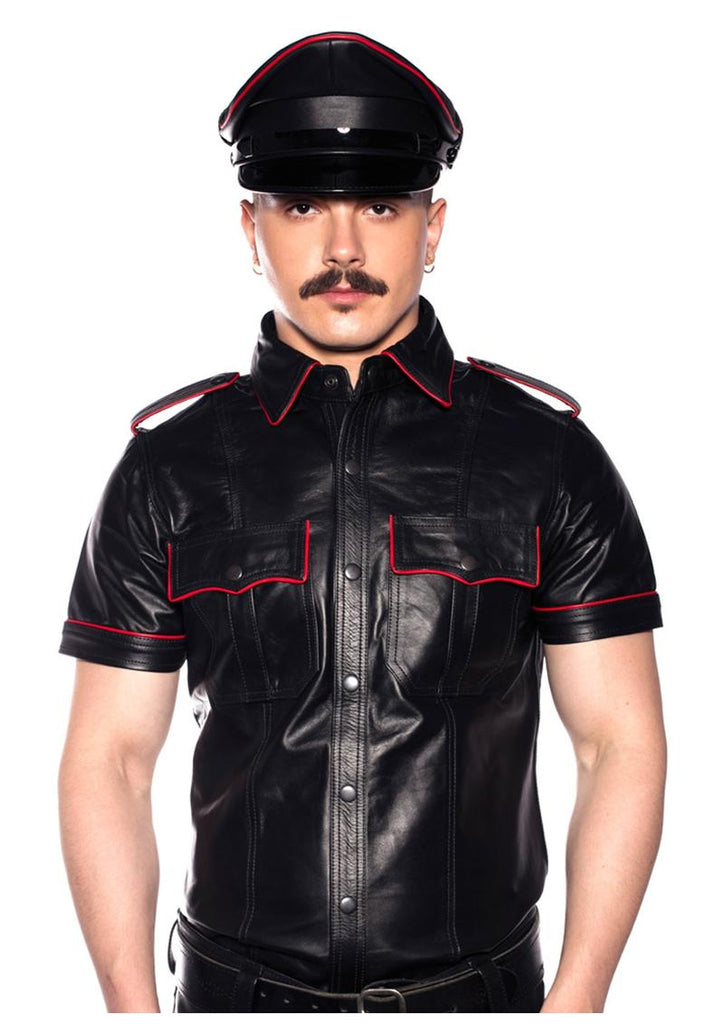 Prowler Red Police Shirt Piped - Black/Red - Small