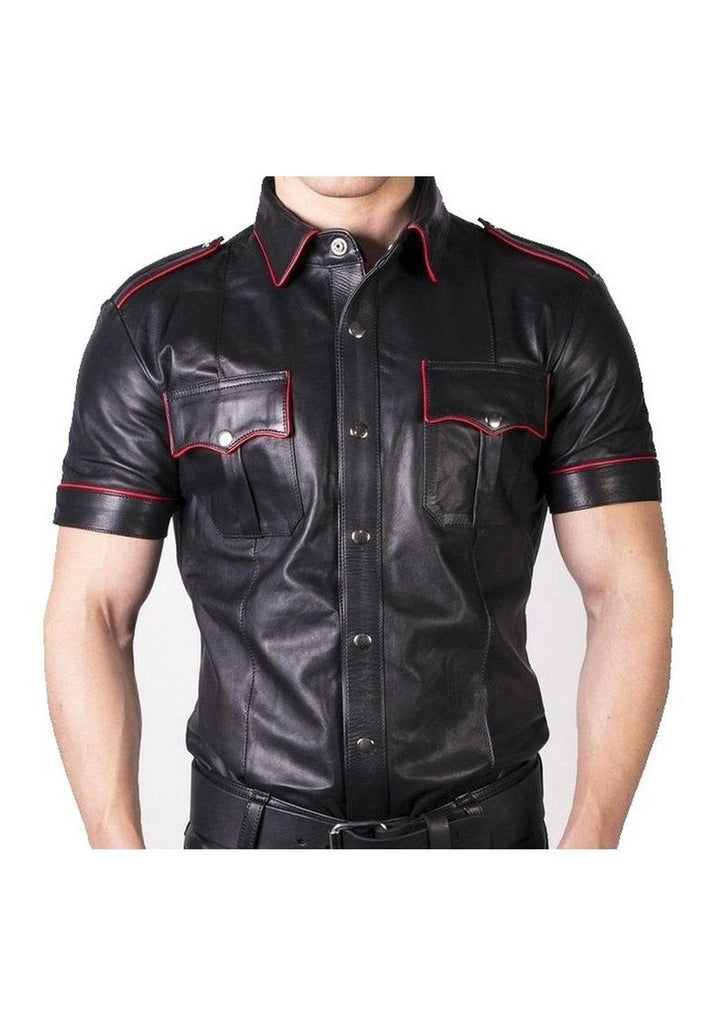 Prowler Red Slim Fit Police Shirt - Black/Multicolor/Red - Large