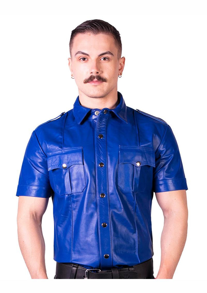 Prowler Red Slim Fit Police Shirt - Black/Blue - Large/Small