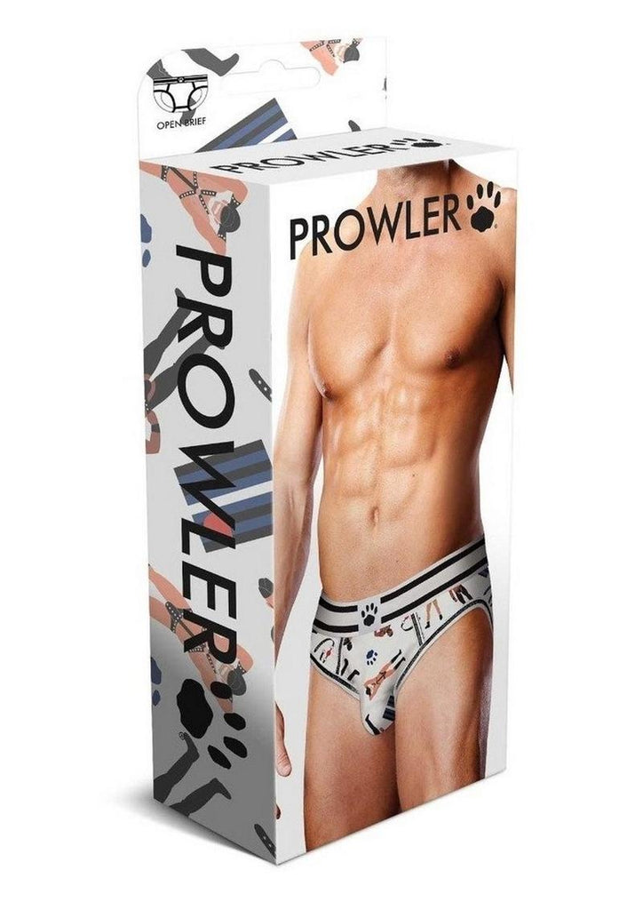 Prowler Leather Pride Open Brief - Black/White - XSmall