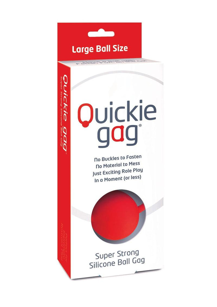 Quickie Gag Silicone Ball Gag Bondage - Red - Large