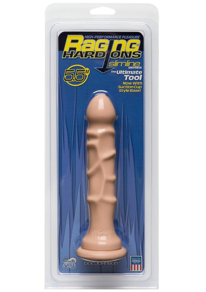 Raging Hard-Ons - Slimline Series - The Ultimate Tool Dildo with Suction Cup - Flesh/Vanilla - 5.5in