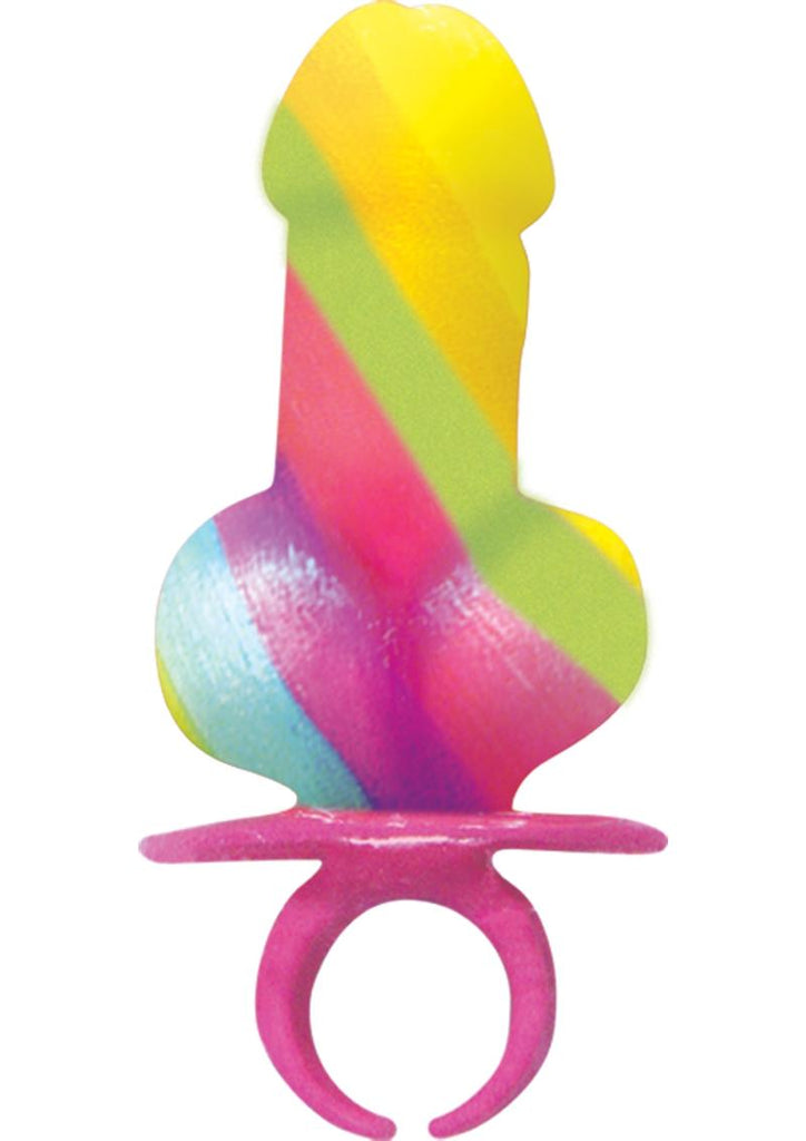 Rainbow Cock Ring Pop - 12 Per Display