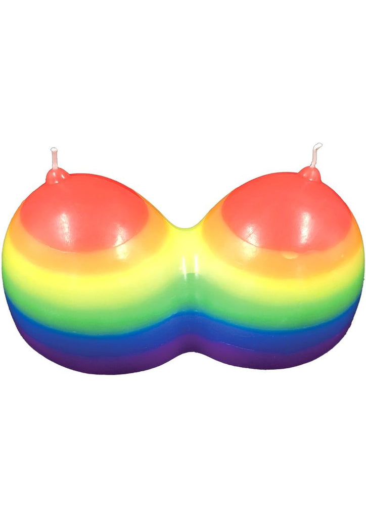 Rainbow Jumbo Boobie Candle - Jasmine Scented - Multicolor