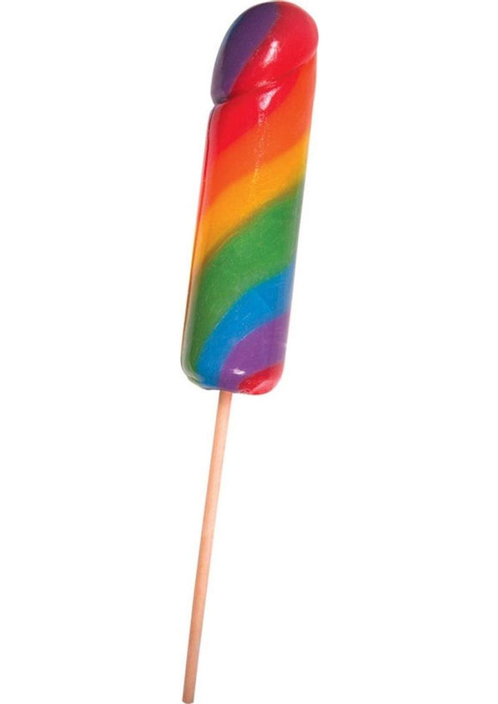 Rainbow Jumbo Cock Pops - Multicolor - 6 Per Display