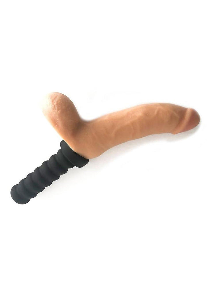 Rascal Jock Adam Silicone Cock Dildo with Silicone Handle Or Suction Cup Base - Flesh - 8in
