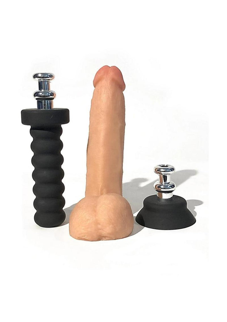 Rascal Jocks Johnny Silicone Dildo with Handle Or Suction Cup Base - Flesh - 8in