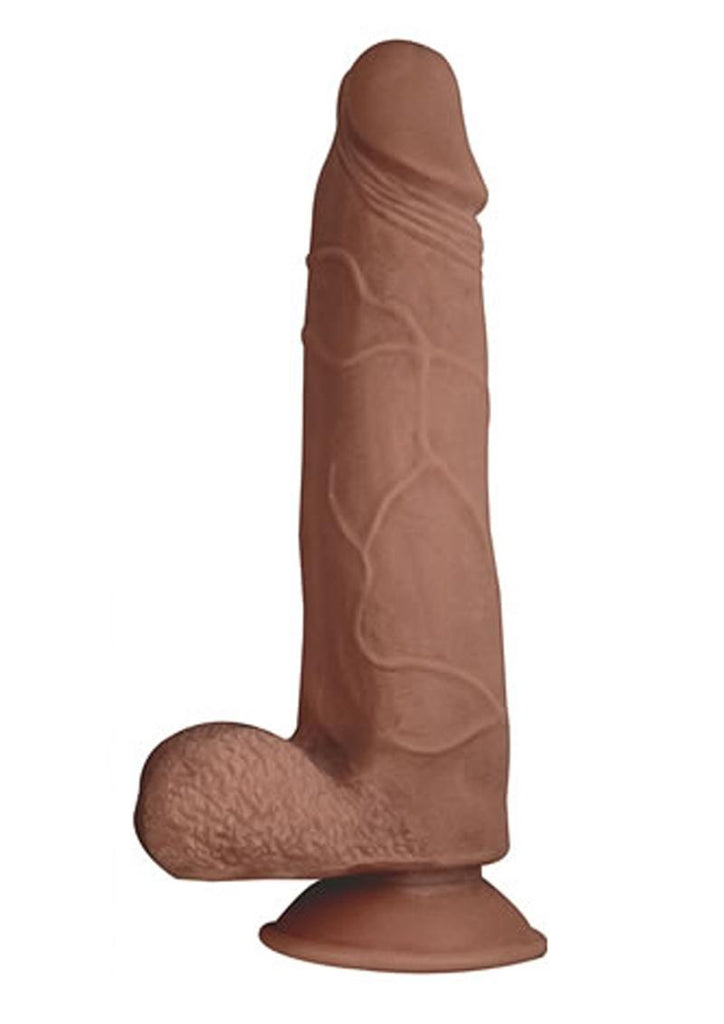 Realcocks Dual Layered #4 Bendable Thick Dildo - Brown/Caramel - 8in