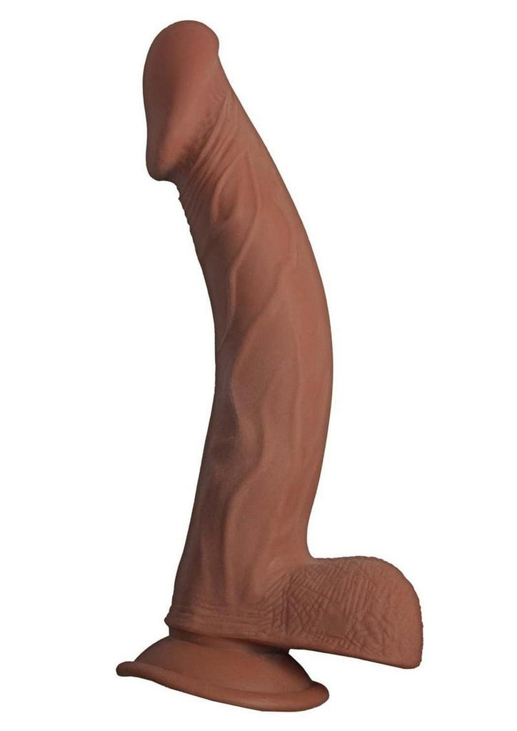 Realcocks Dual Layered Bendable Dildo - Chocolate - 9in