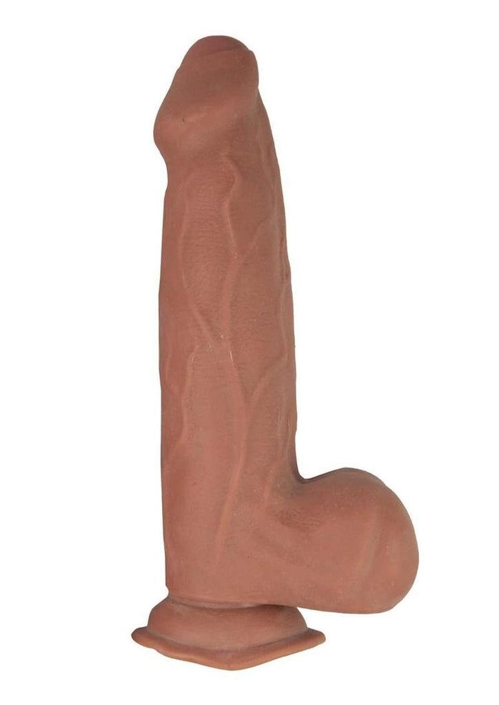 Realcocks Dual Layered Uncut Slider Thick Shaft Dildo - Caramel - 9.25in
