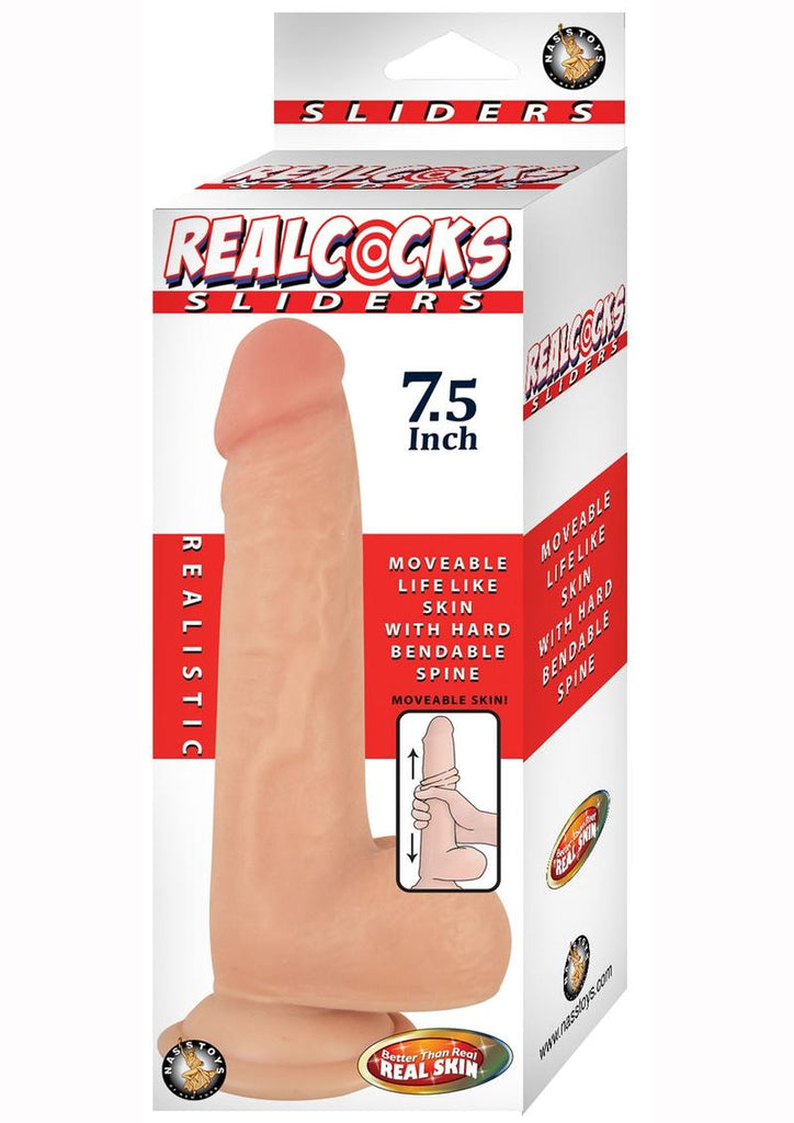Realcocks Sliders Dildo with Balls - Vanilla - 7.5in