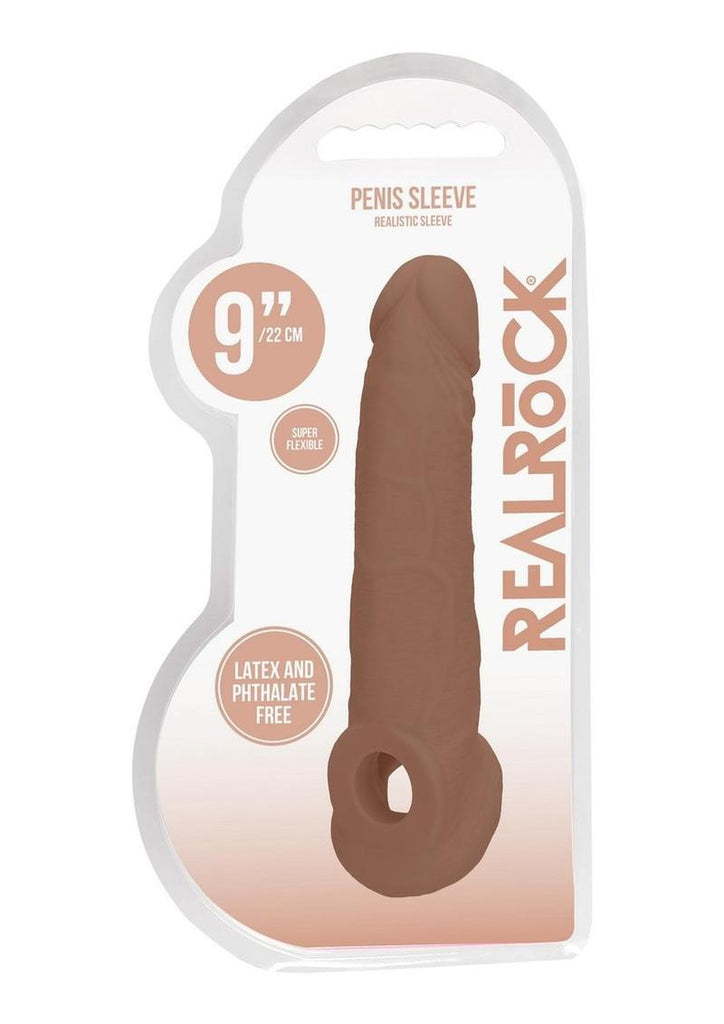 Realrock Realistic Penis Sleeve - Caramel - 9in