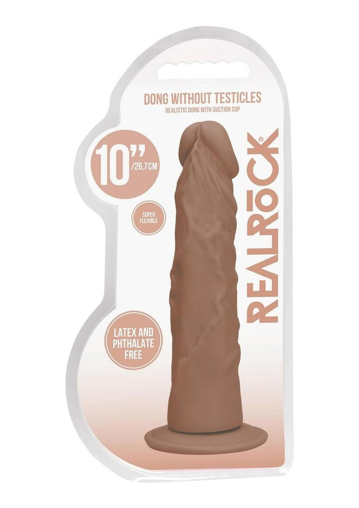 Realrock Skin Realistic Dildo Without Balls - Caramel - 10in