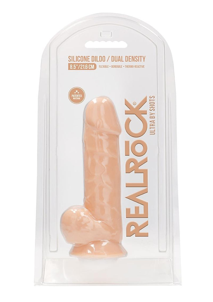 Realrock Ultra Silicone Dildo with Balls - Vanilla - 8.5in