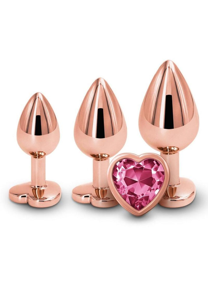Rear Assets Aluminum Anal Plug Trainer Kit - Pink/Rose Gold - 3 Pieces