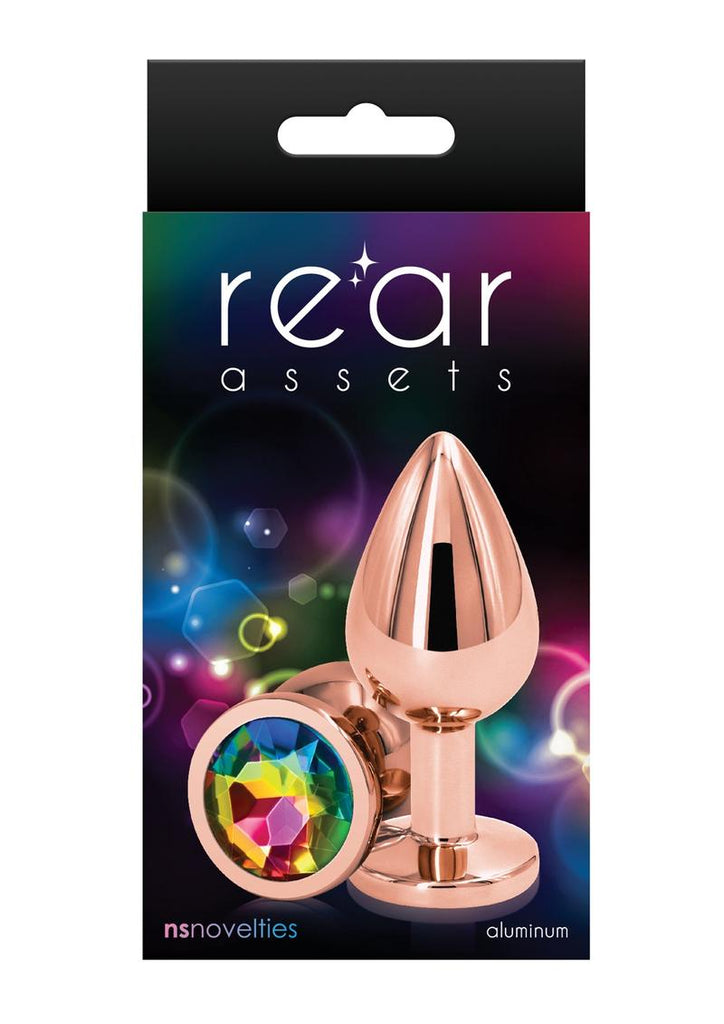 Rear Assets Rose Gold Anal Plug - Multicolor/Rainbow/Rose Gold - Medium