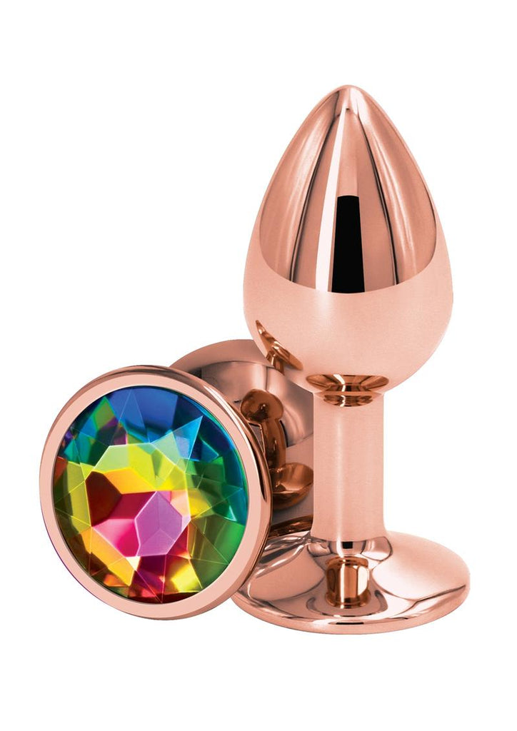 Rear Assets Rose Gold Anal Plug - Rainbow - Small