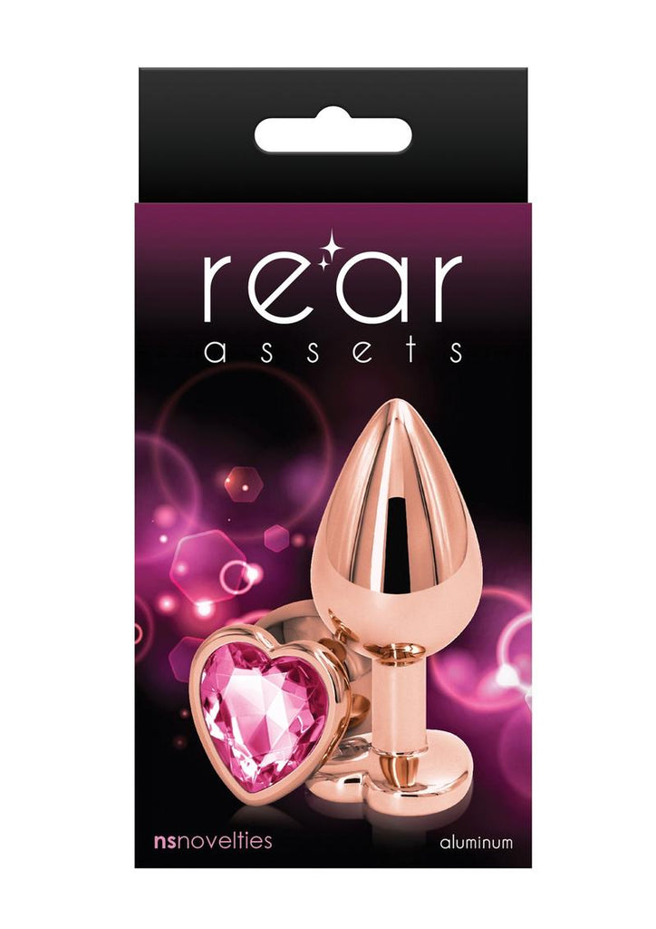 Rear Assets Rose Gold Heart Anal Plug - Pink/Rose Gold - Medium/Small