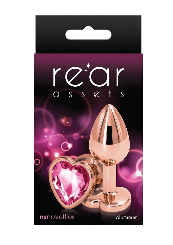 Rear Assets Rose Gold Heart Anal Plug - Pink/Rose Gold - Small