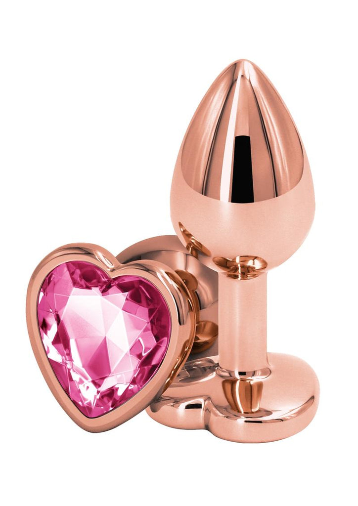 Rear Assets Rose Gold Heart Anal Plug - Pink/Rose Gold - Small
