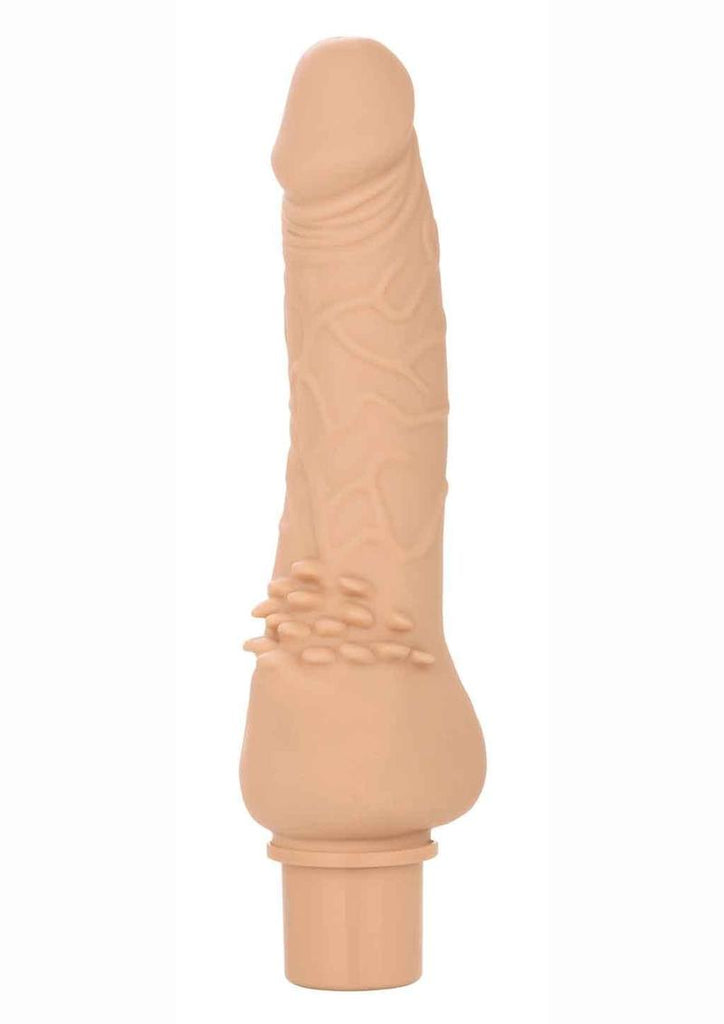 Rechargeable Power Stud Cliterrific Silicone Vibrating Dong - Vanilla