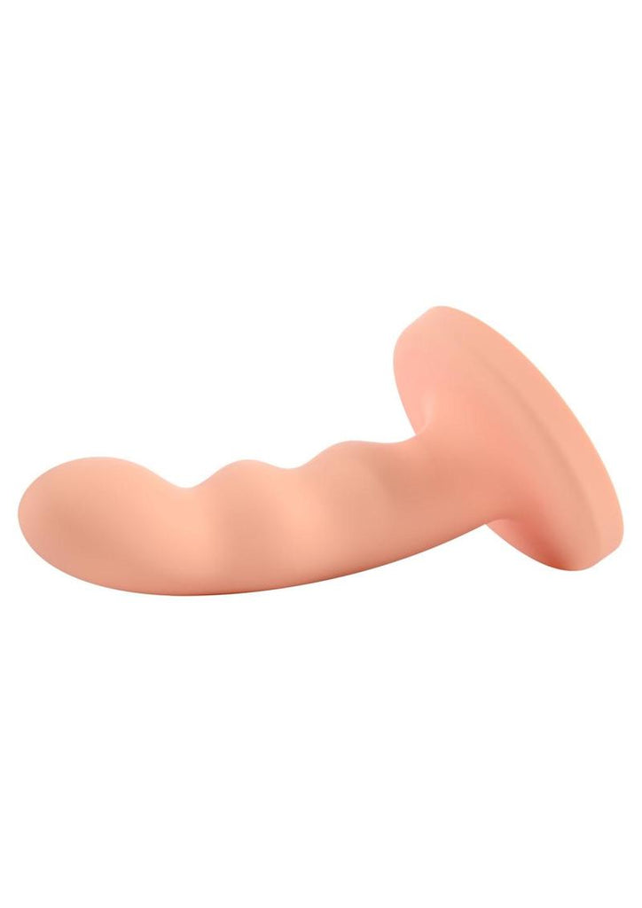 Ren Silicone Curved Dildo with Suction Cup - Orange - 6in