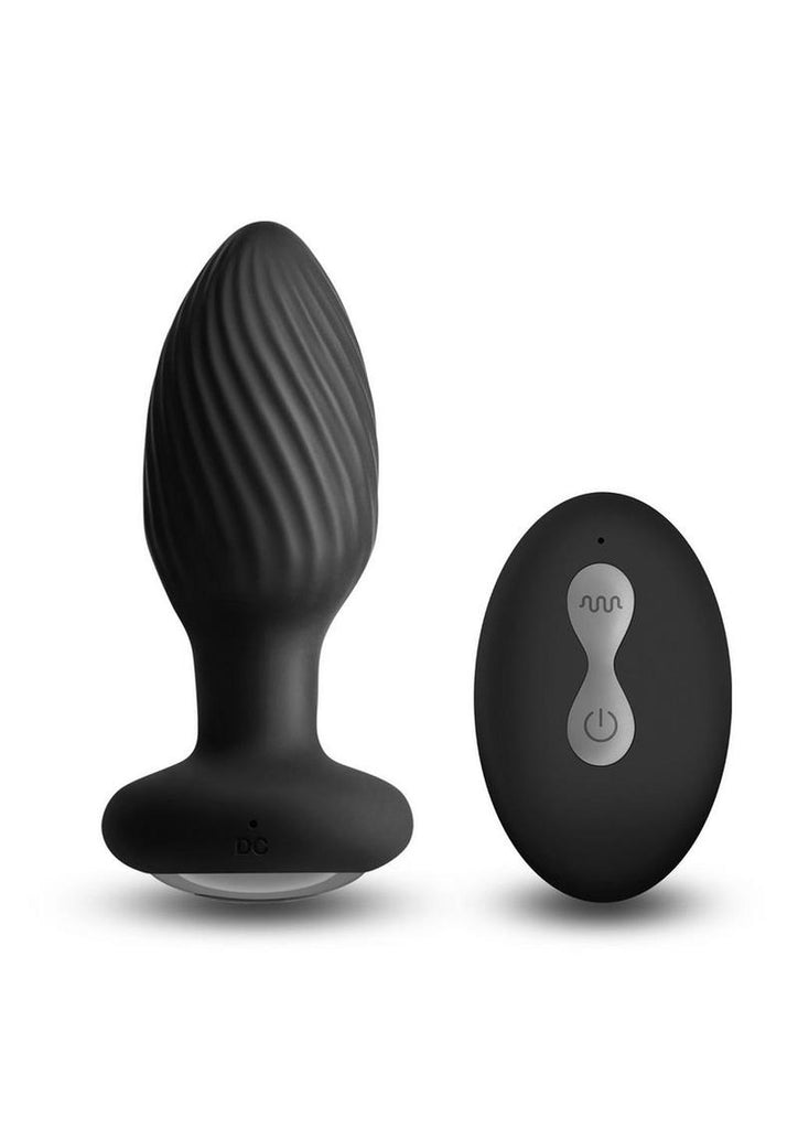 Renegade Alpine Rechargeable Silicone Anal Plug with Remote Control - Black