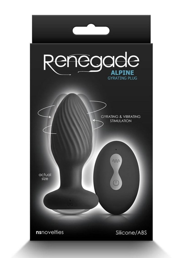 Renegade Alpine Rechargeable Silicone Anal Plug with Remote Control - Black