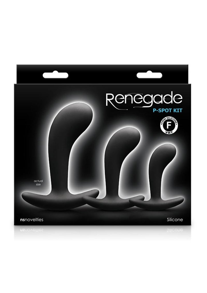 Renegade P-Spot Kit Silicone Anal Plugs - Black - Set Of 3