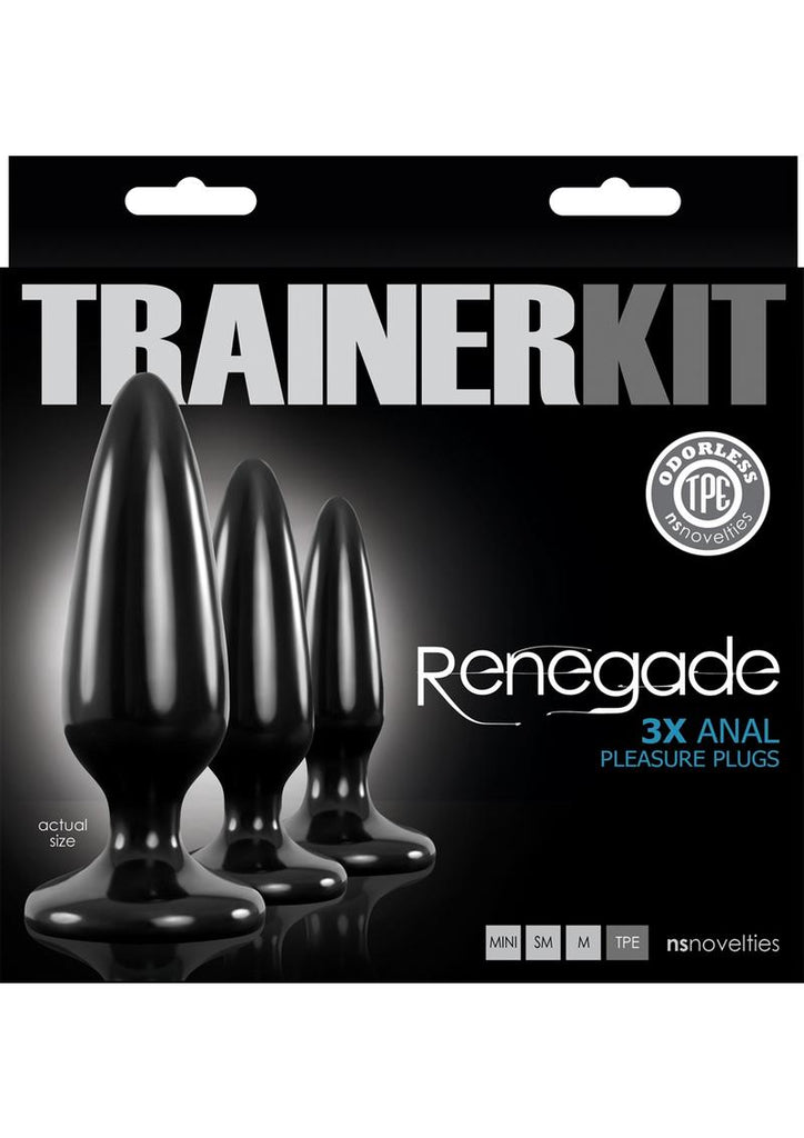 Renegade Pleasure Plug Trainer Anal Plugs - Black - Set Of 3