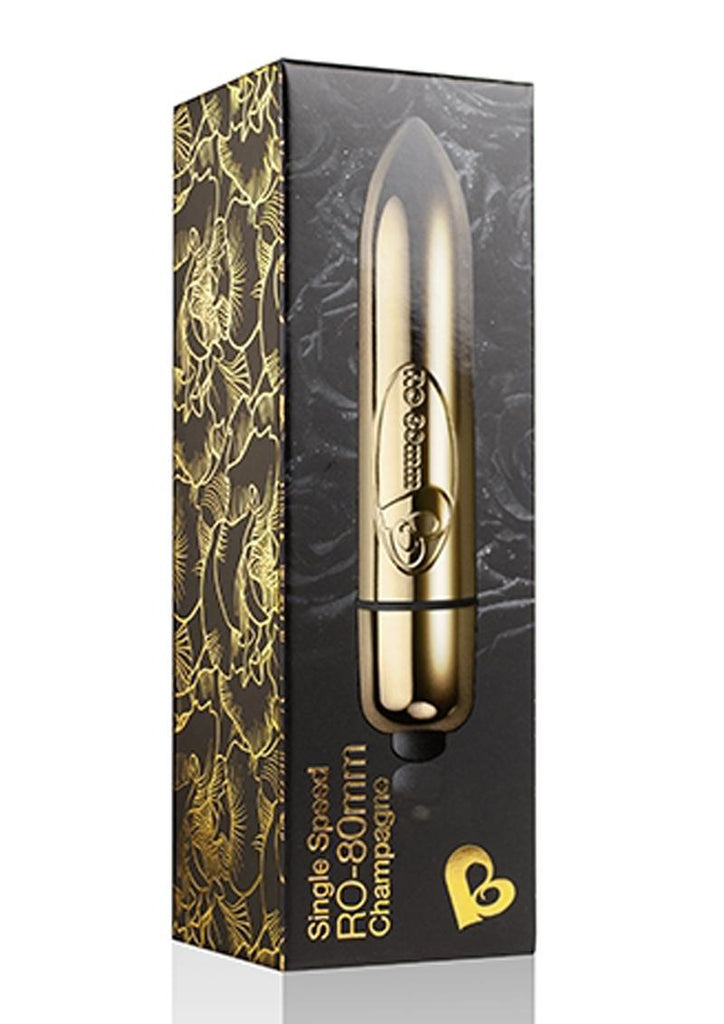 RO 80 Mm Single Speed Bullet Vibrator - Champagne Gold/Silver