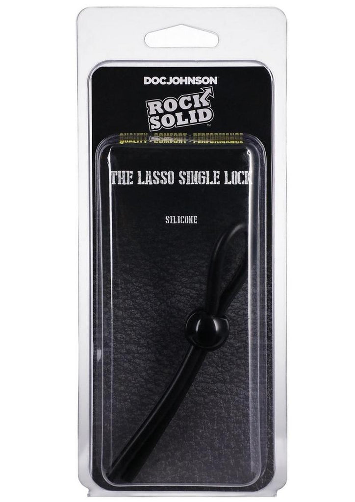 Rock Solid The Lasso Single Lock Adjustable Silicone Cock Ring - Black
