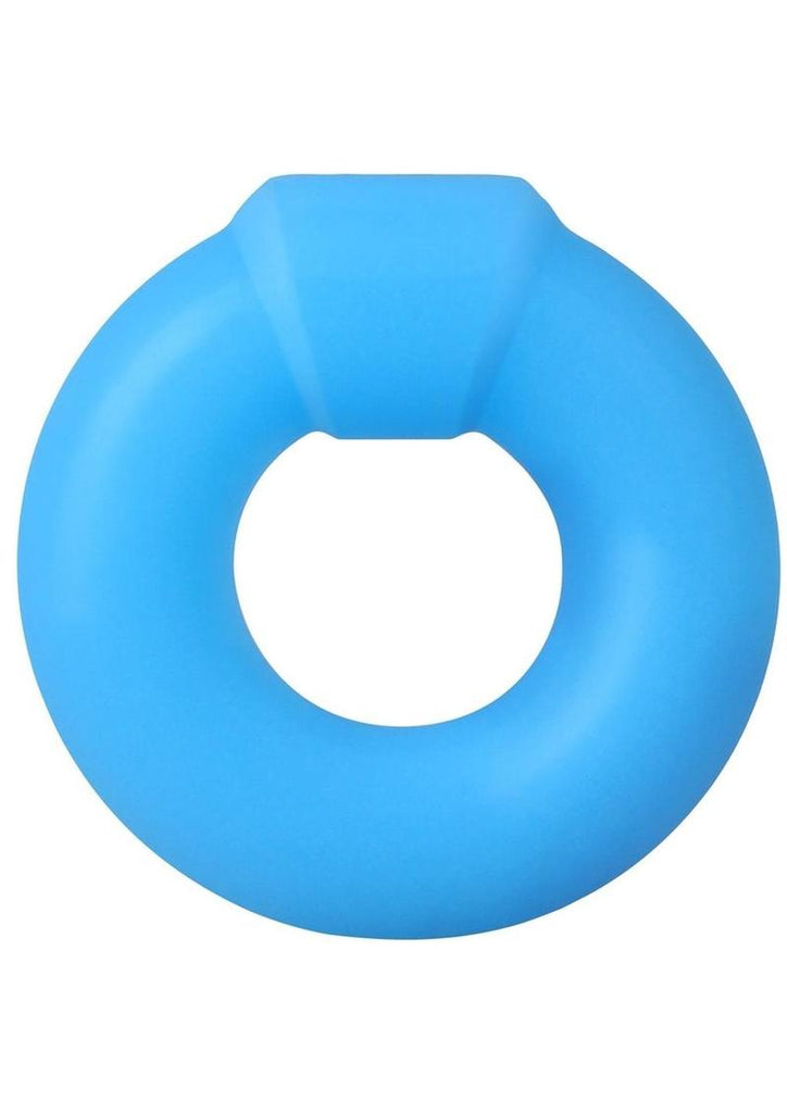 Rock Solid The Mega Ring Glow In The Dark Silicone Cock Ring - Blue/Glow In The Dark