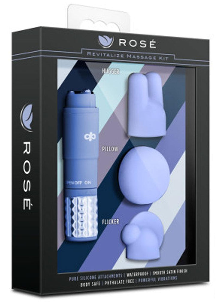 Rose Revitalize Massage Kit with Silicone Attachments - Periwinkle/Purple