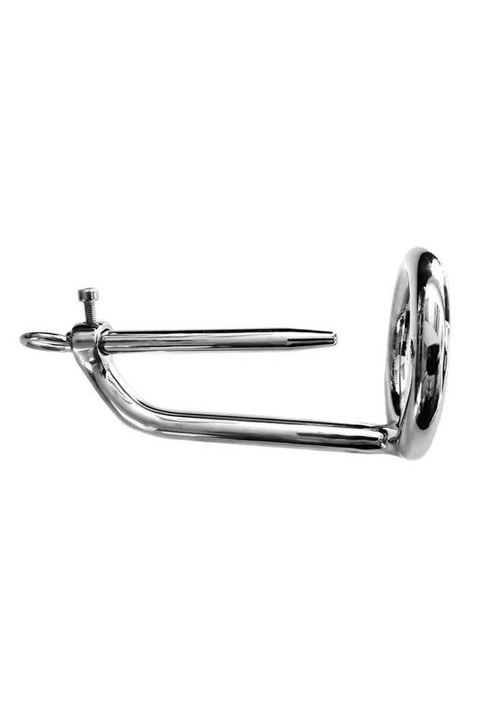Rouge Chastity Cock Ring and Urethral Probe - Stainless - Steel