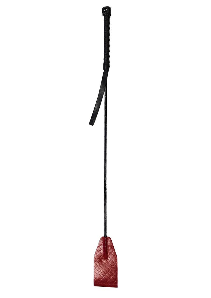 Rouge Fifty Times Hotter Anaconda Leather Riding Crop - Black/Burgundy/Red