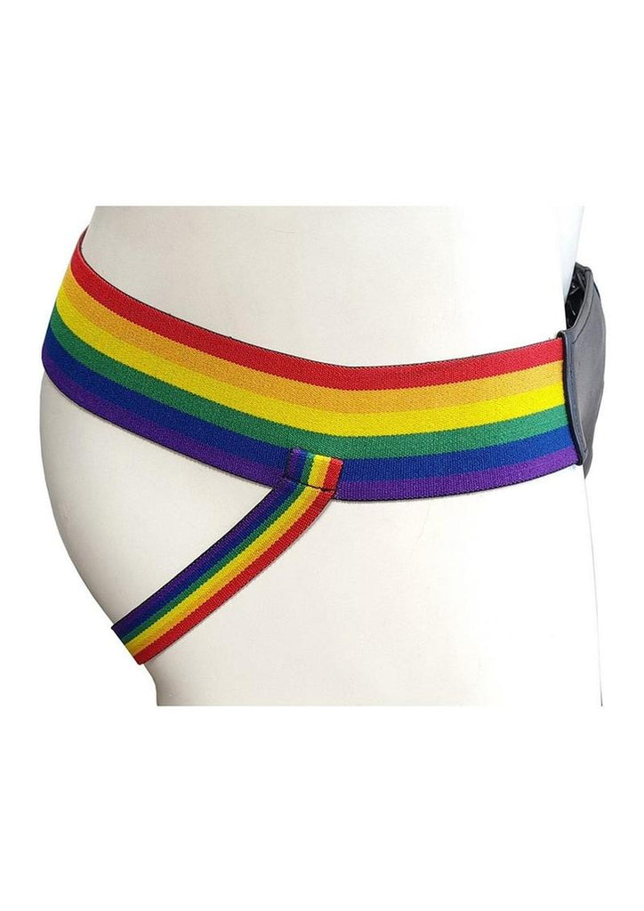 Rouge Leather Jock with Pride Stripes - Multicolor - Small