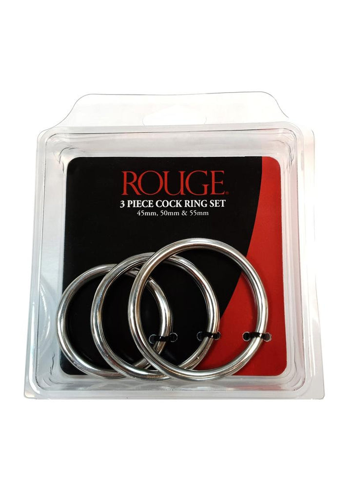 Rouge Stainless Steel Cock Ring Set Of - 3 Pieces