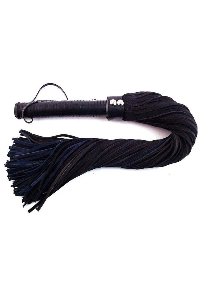 Rouge Suede Flogger with Leather Handle - Black/Blue/Red