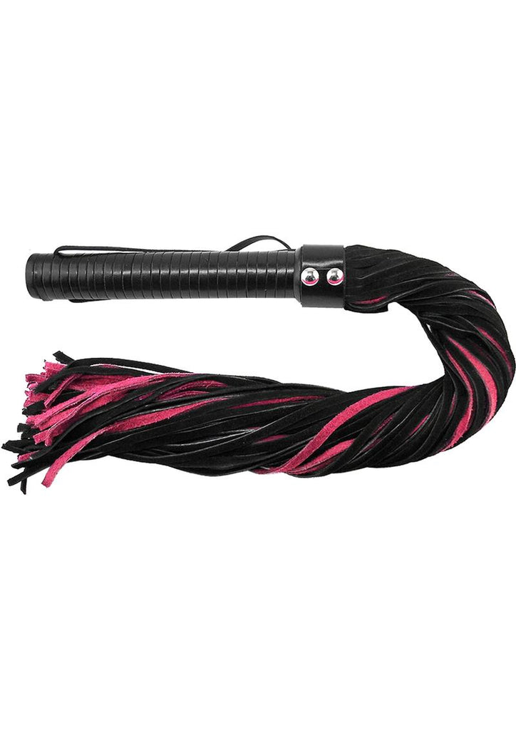 Rouge Suede Flogger with Leather Handle - Black/Pink