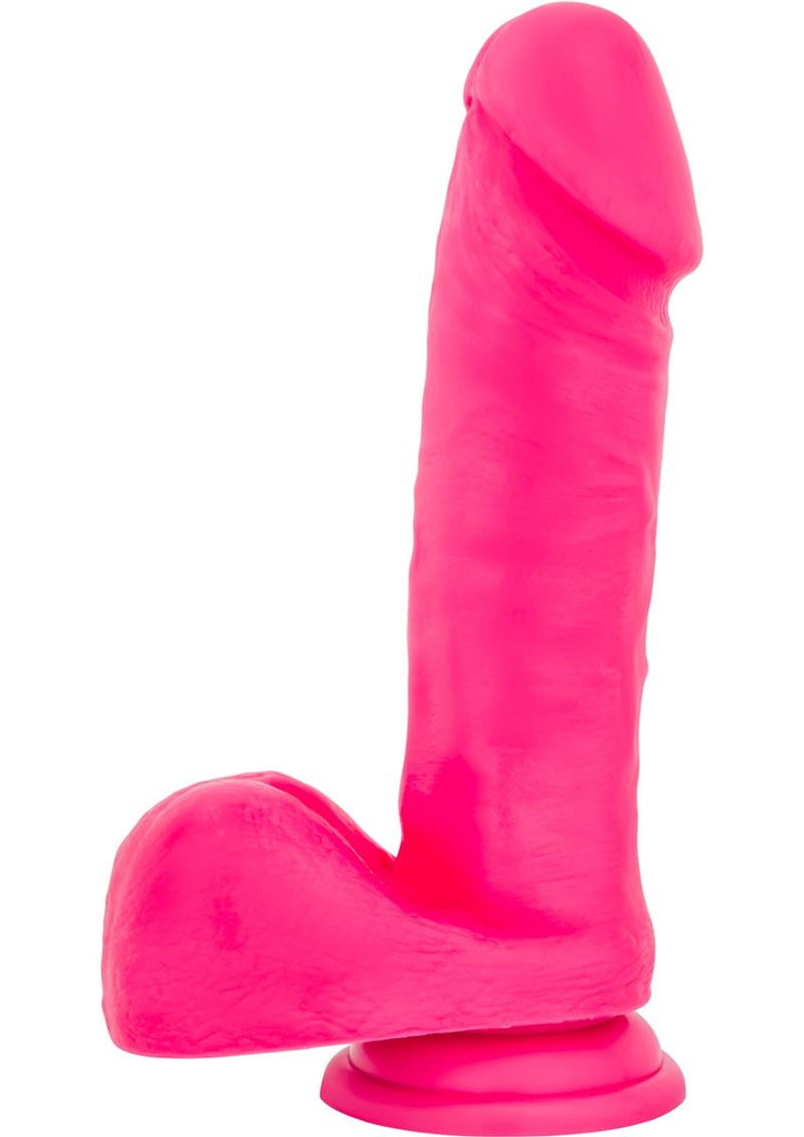 Ruse Big Poppa Silicone Dildo - Hot Pink/Pink - 7.75in